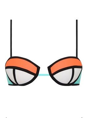 Triangl Poppy Tutti Frutti Neoprene Balconette Bikini Top Only NWT